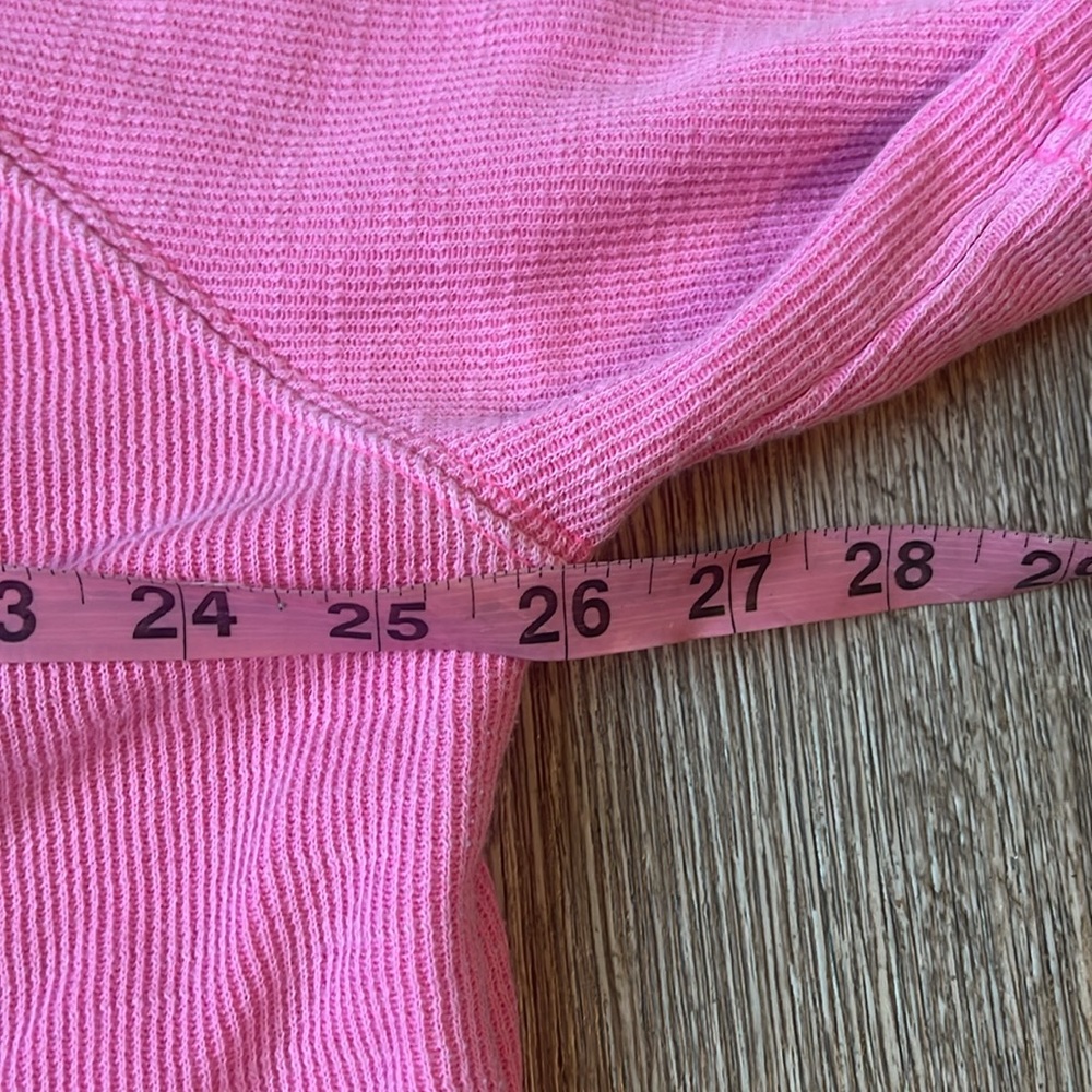 aerie Short Sleeve Thermal Tee in Hot Pink - Picture 6 of 6